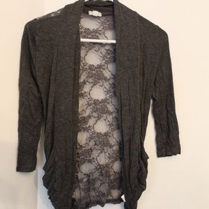 Gray Lace Cardigan